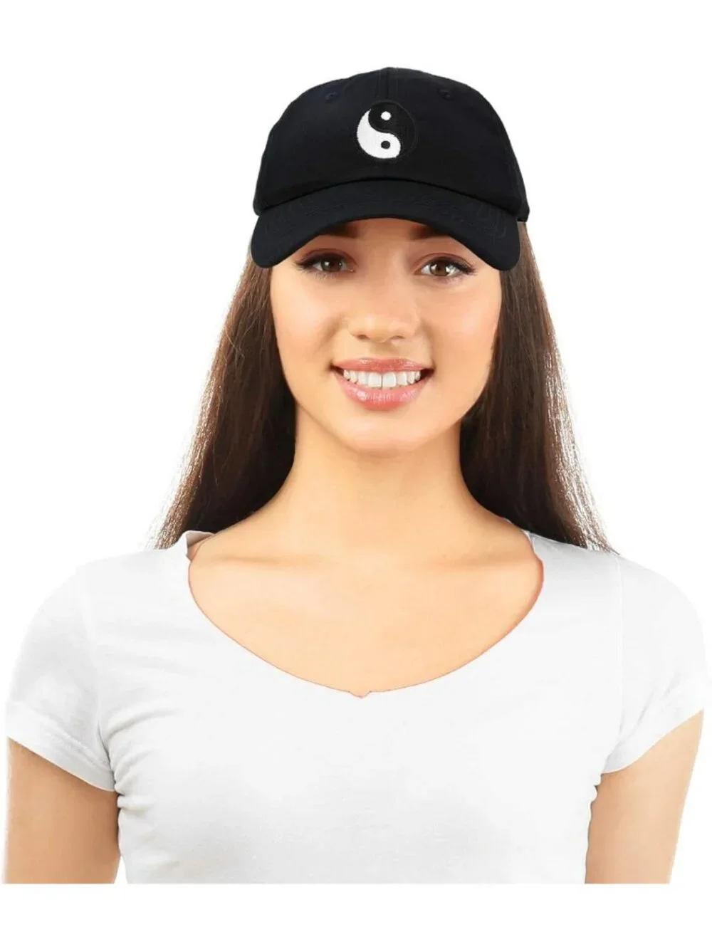 Zen Ying Yang Dad Hat | Black Baseball Cap for Peace & Balance Lovers